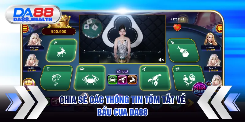 Chia sẻ các thông tin tóm tắt về Bầu Cua DA88